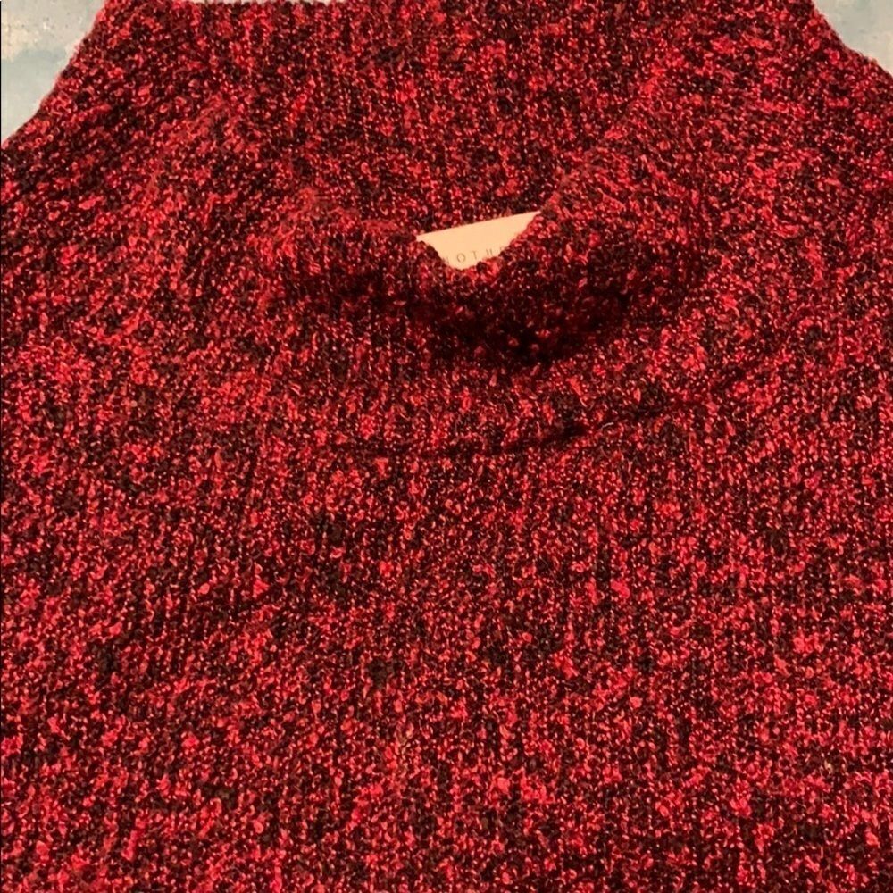 Another Reason Red & black mock turtleneck sweater size large